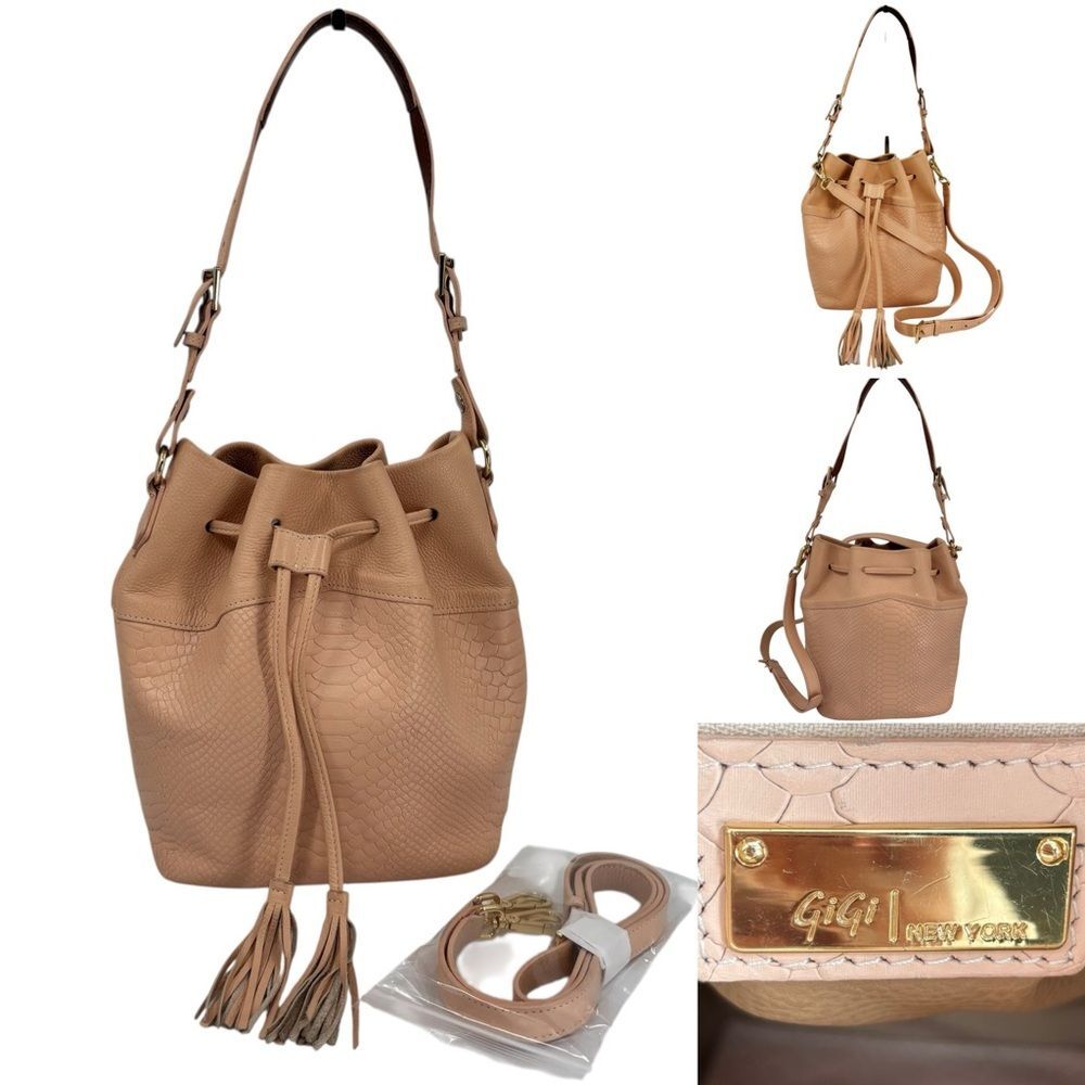 Gigi New York Jenn Tassel Bucket Bag Shoulder Crossbody